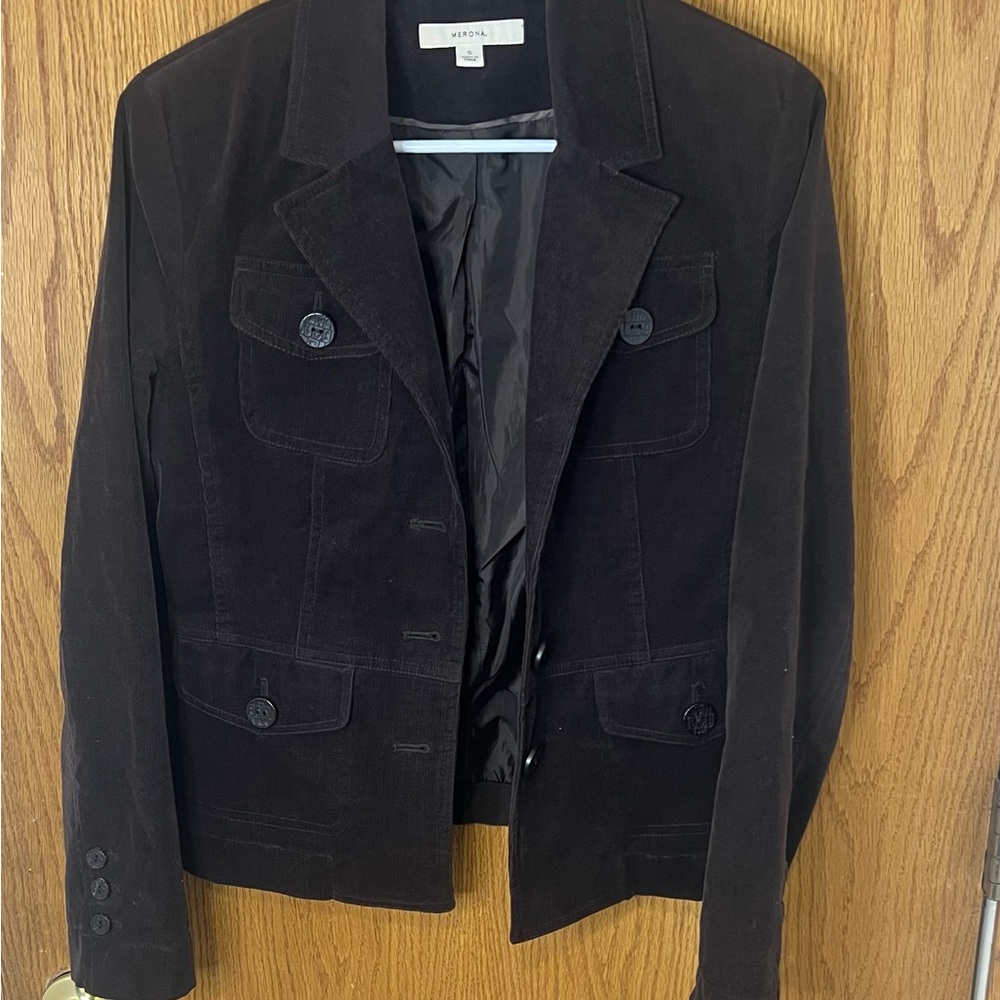 90s Y2K Whimsigoth Gilmore Girls Merona Women’s Corduroy Jacket Dark Brown Small